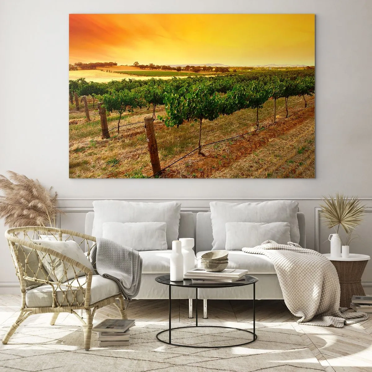 Glastavla - Bild på glas - Dricka solen - 100x70 cm