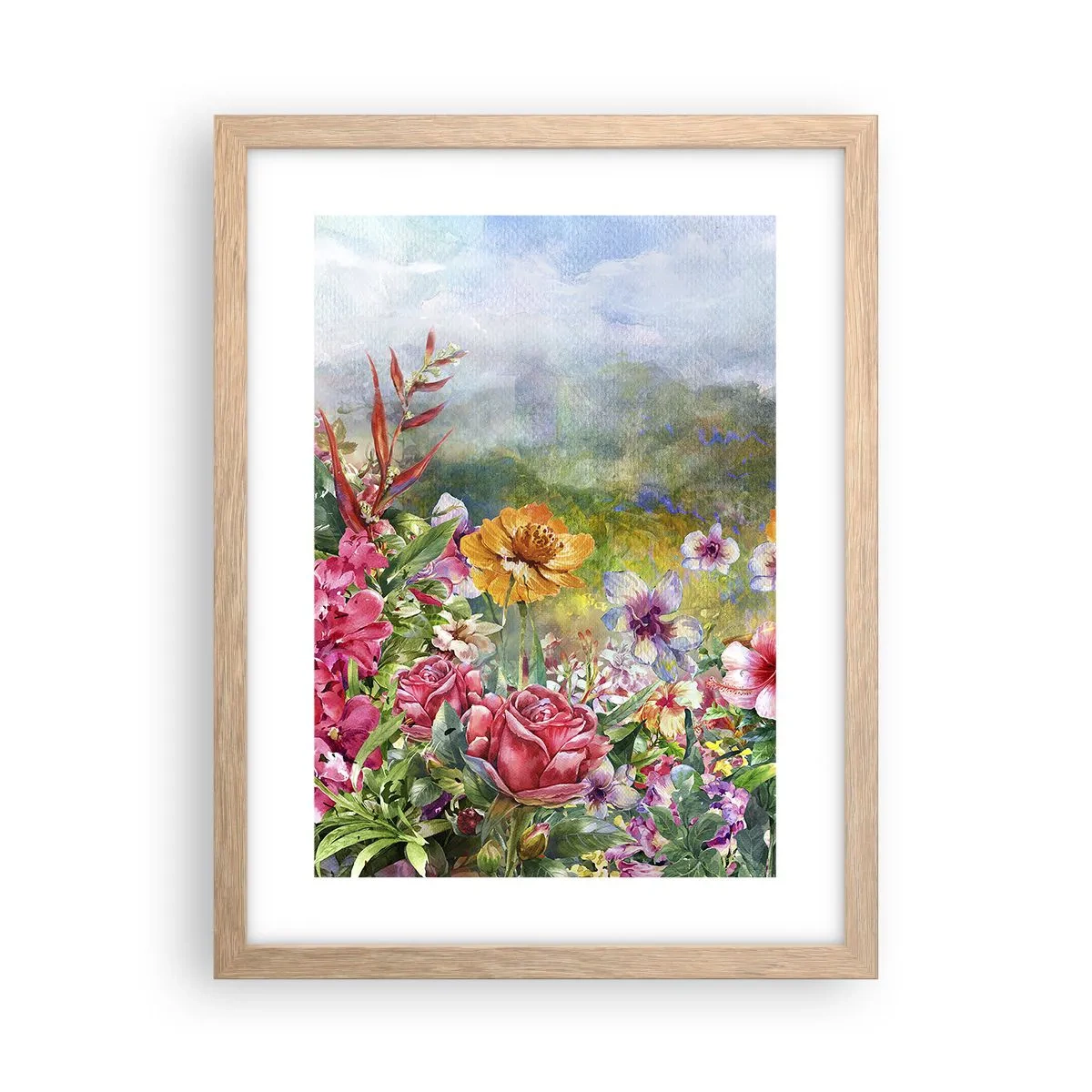 Affisch i ram av ljusek - En trädgård som blivit galen - 30x40 cm