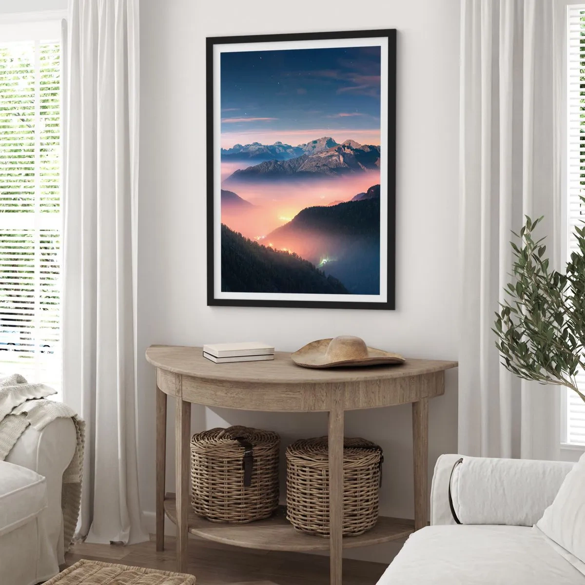 Affisch i svart ram - Ljus i dalarna - 61x91 cm