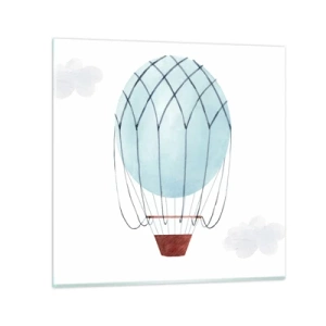 Glastavla - Bild på glas - Hel i molnen - 30x30 cm