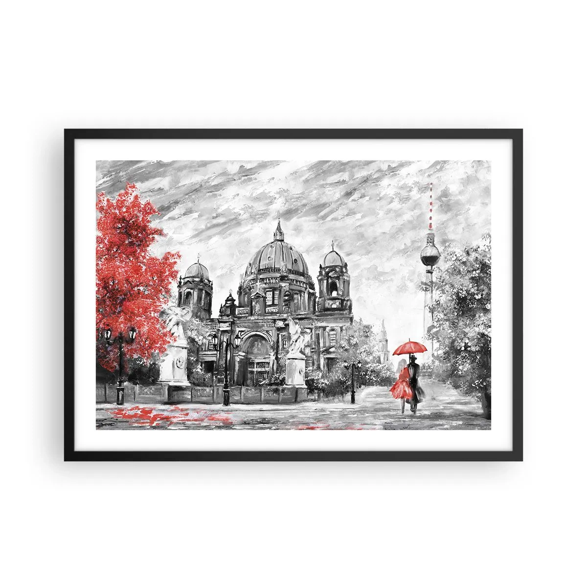 Affisch i svart ram - Ett möte i Berlin - 70x50 cm
