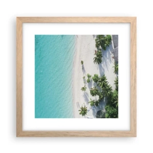 Affisch i ram av ljusek - Semester i paradiset - 30x30 cm