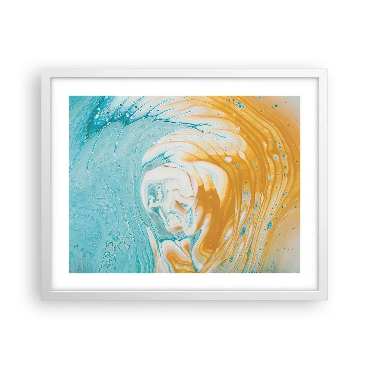 Affisch i vit ram - Pastellfärgad virvel - 50x40 cm