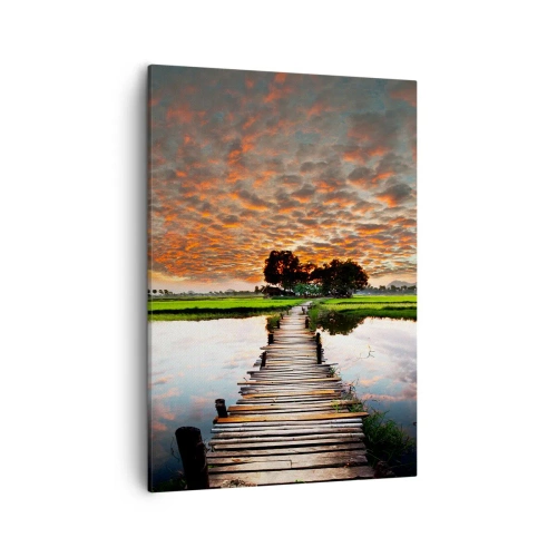 Canvastavla - Bild på duk - Fäll ut armarna - andas  - 50x70 cm