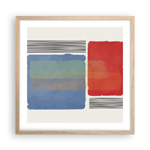 Affisch i ram av ljusek - Geometrins anda  - 50x50 cm