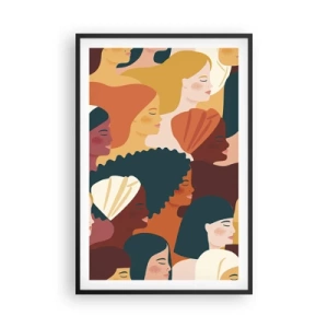 Affisch i svart ram - Endast kvinnlighet - 61x91 cm