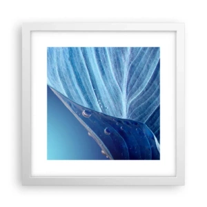 Affisch i vit ram - Dolda droppar av blått - 30x30 cm