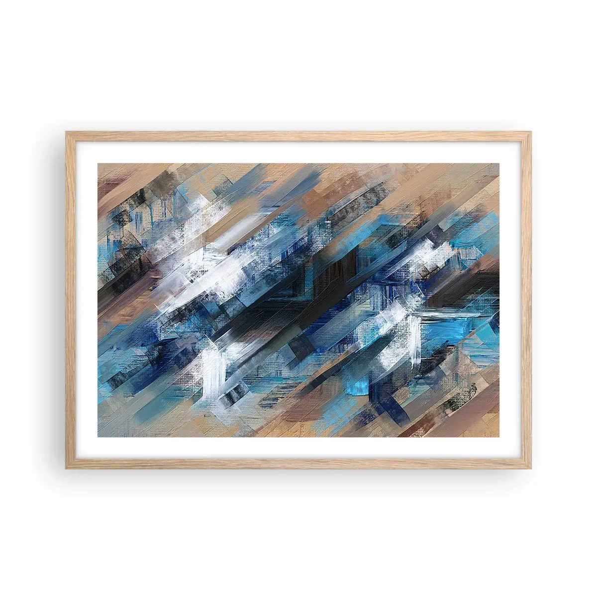 Affisch i ram av ljusek - På en blå sluttning - 70x50 cm