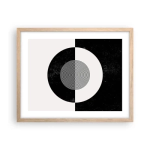 Affisch i ram av ljusek - Harmoni i svart och vitt - 50x40 cm