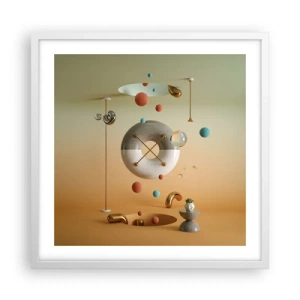 Affisch i vit ram - Vad som helst kan hända - 50x50 cm