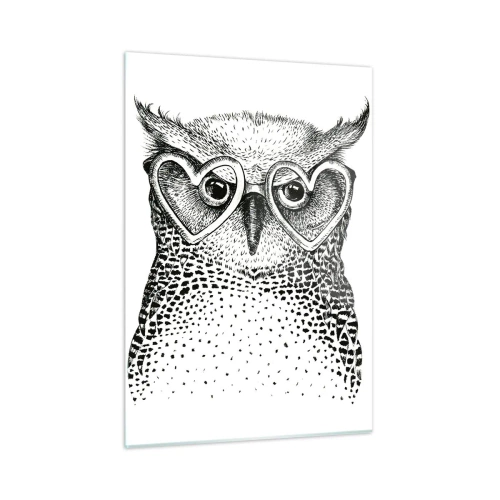 Glastavla - Bild på glas - Klokt och med kärlek - 50x70 cm