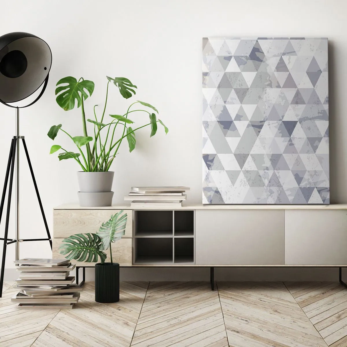 Canvastavla - Bild på duk - Trianglar - 50x70 cm