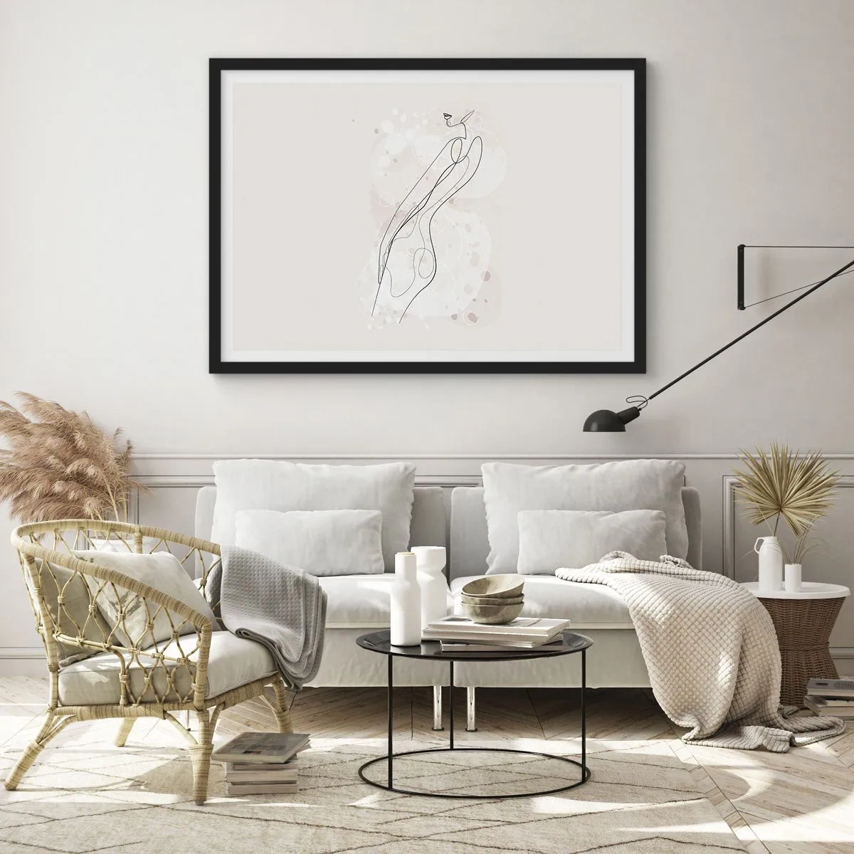 Affisch i svart ram - Blicken går vilse - 70x50 cm