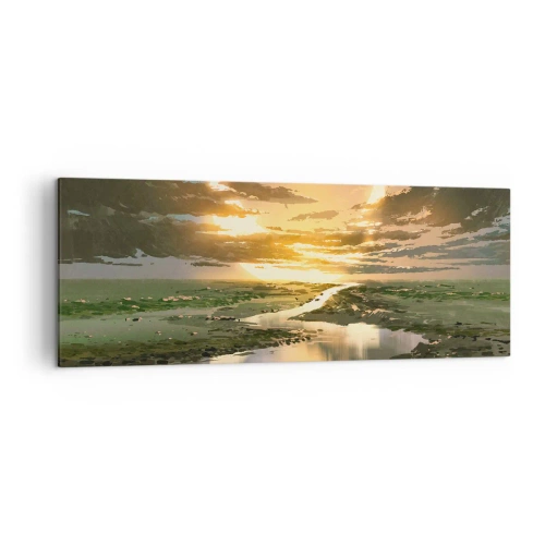 Canvastavla - Bild på duk - Någonstans i en avlägsen galax - 140x50 cm