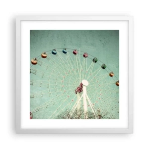 Affisch i vit ram - Välkommen att ha kul - 40x40 cm