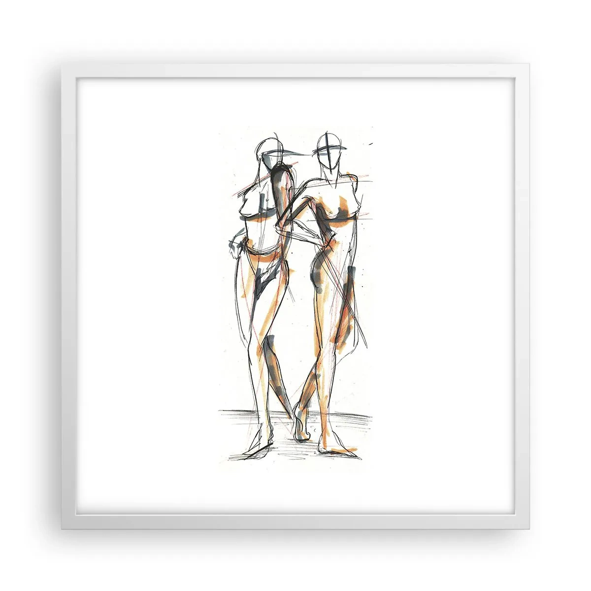 Affisch i vit ram - Charmens studie - 50x50 cm