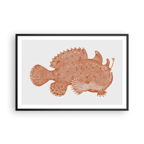 Affisch i svart ram - Och ändå en fisk - 91x61 cm