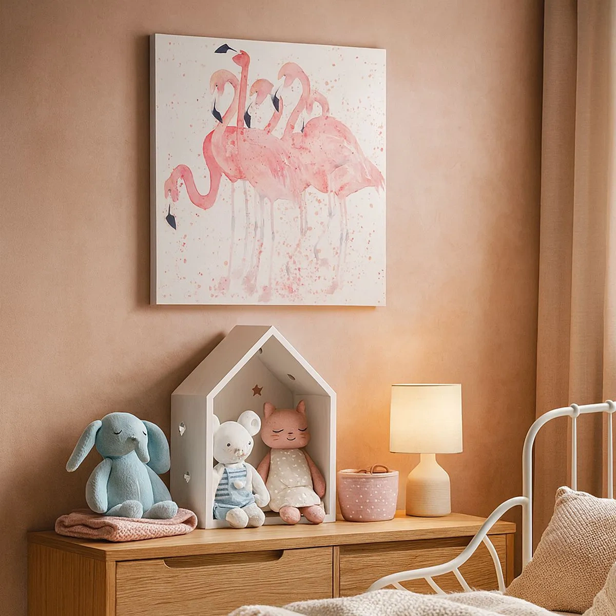 Canvastavla - Bild på duk - Rosa bandet - 30x30 cm