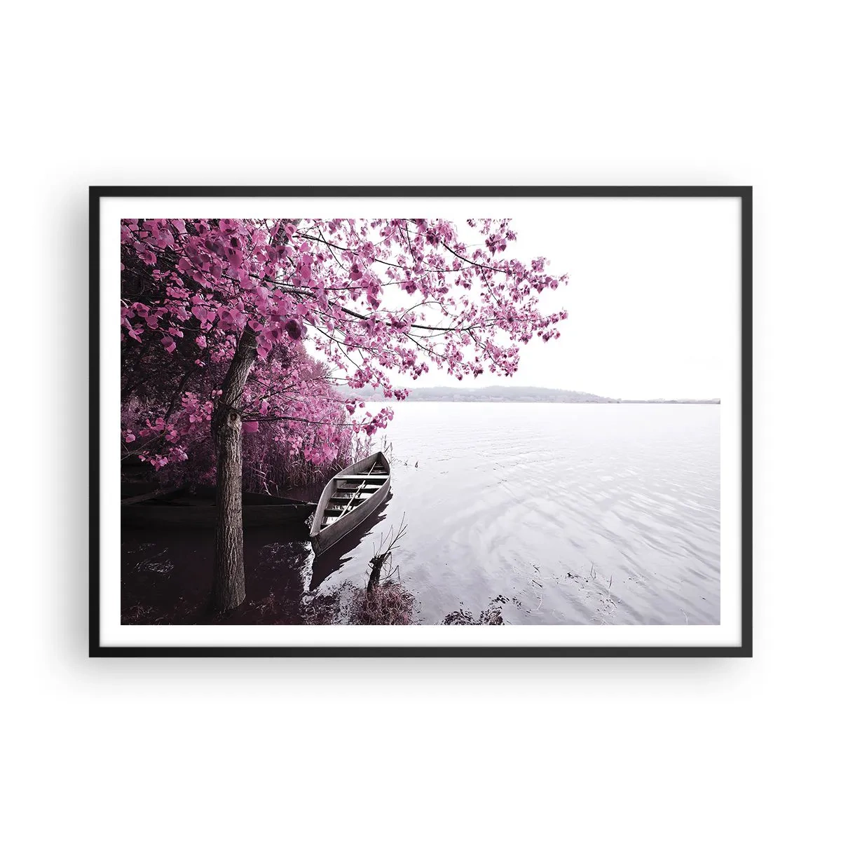 Affisch i svart ram - I rosa tystnad - 100x70 cm