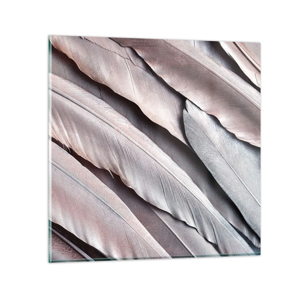 Glastavla - Bild på glas - I rosa silver - 40x40 cm