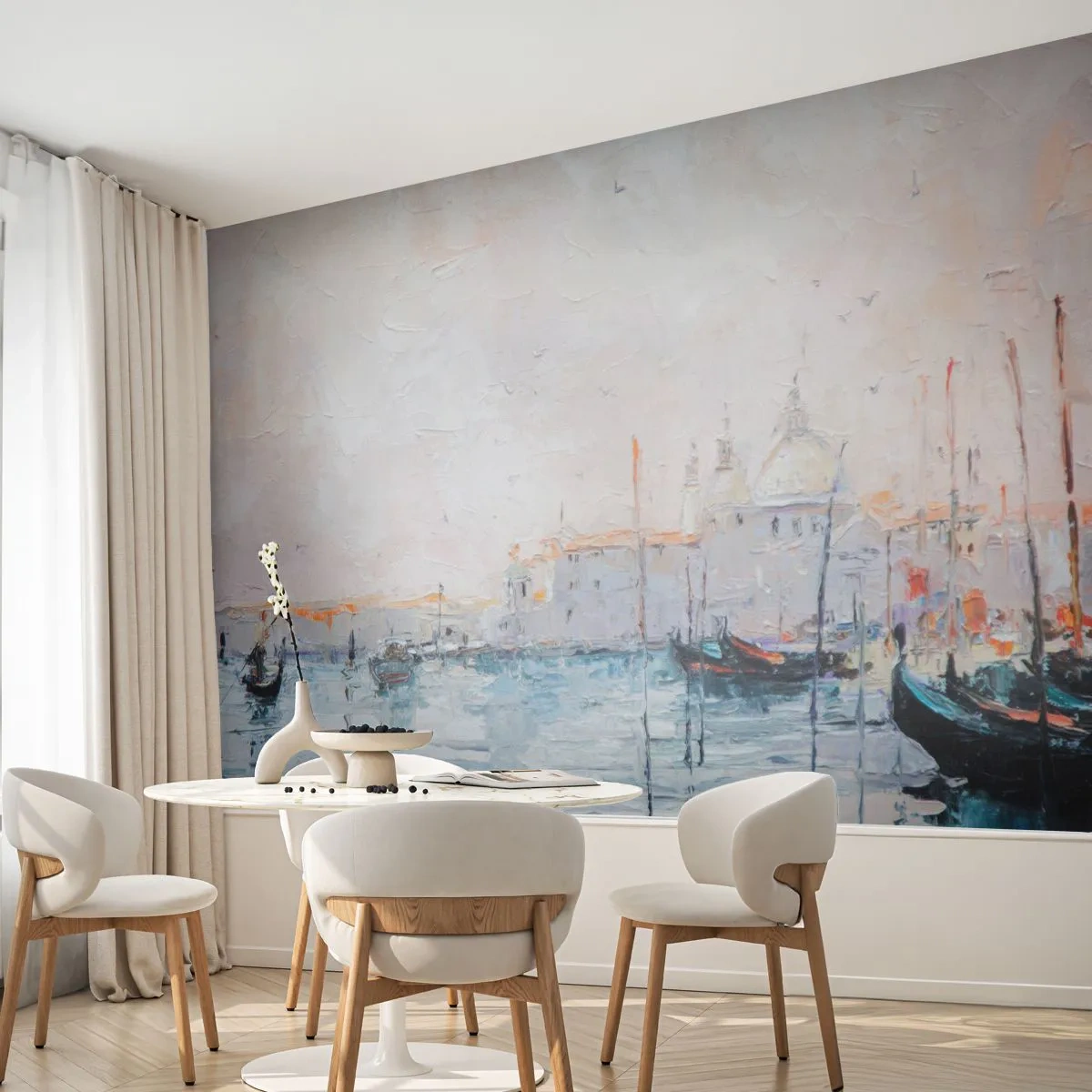 Självhäftande Fototapet Deluxe Sticker - Bortom vatten, bortom dimma - Bit, Stad, Venedig - 250x175 cm