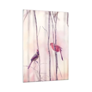 Glastavla - Bild på glas - Rosa skogens saga - 50x70 cm
