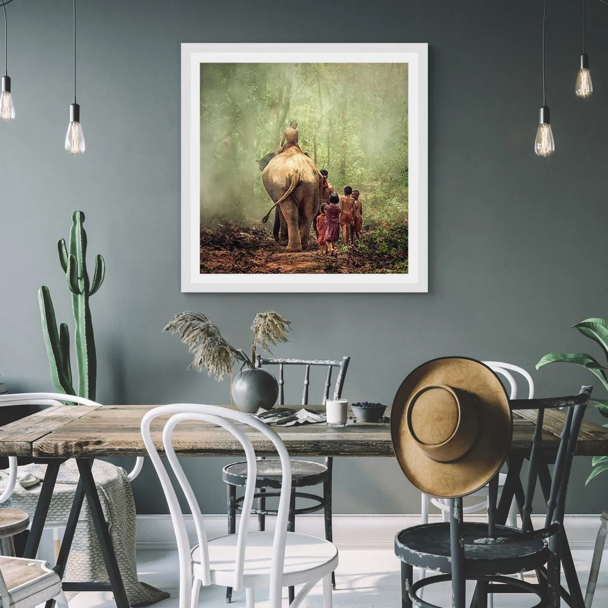 Affisch i vit ram - Nya Djungelboken - 30x30 cm