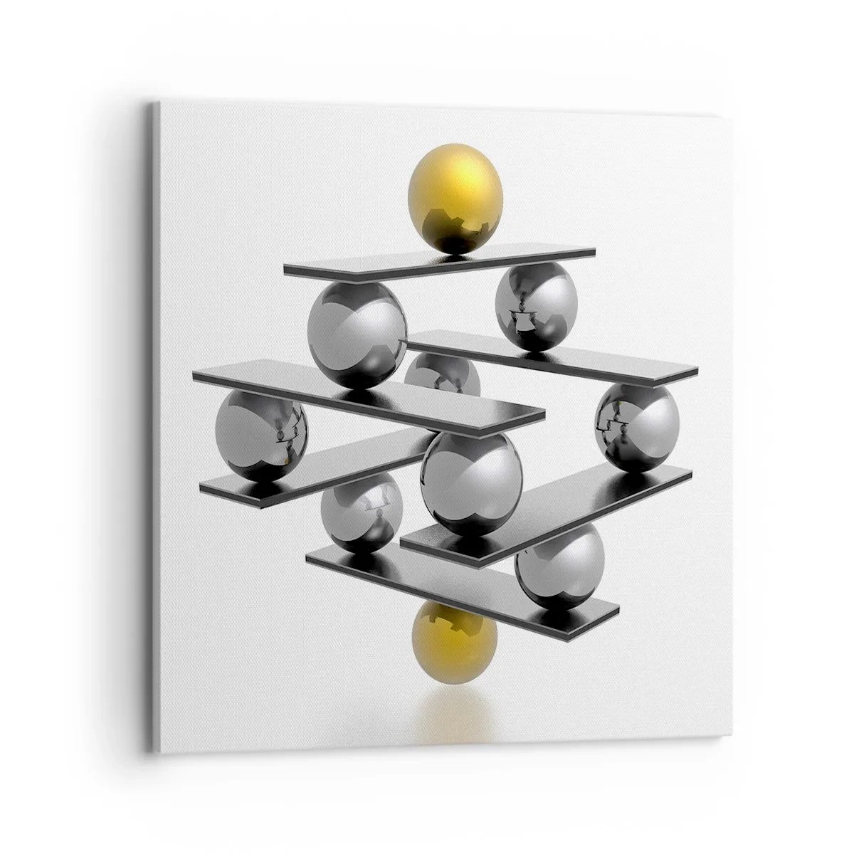 Canvastavla - Bild på duk - Guld-silver balans - 70x70 cm