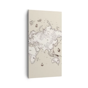 Canvastavla - Bild på duk - Världen runt - 55x100 cm