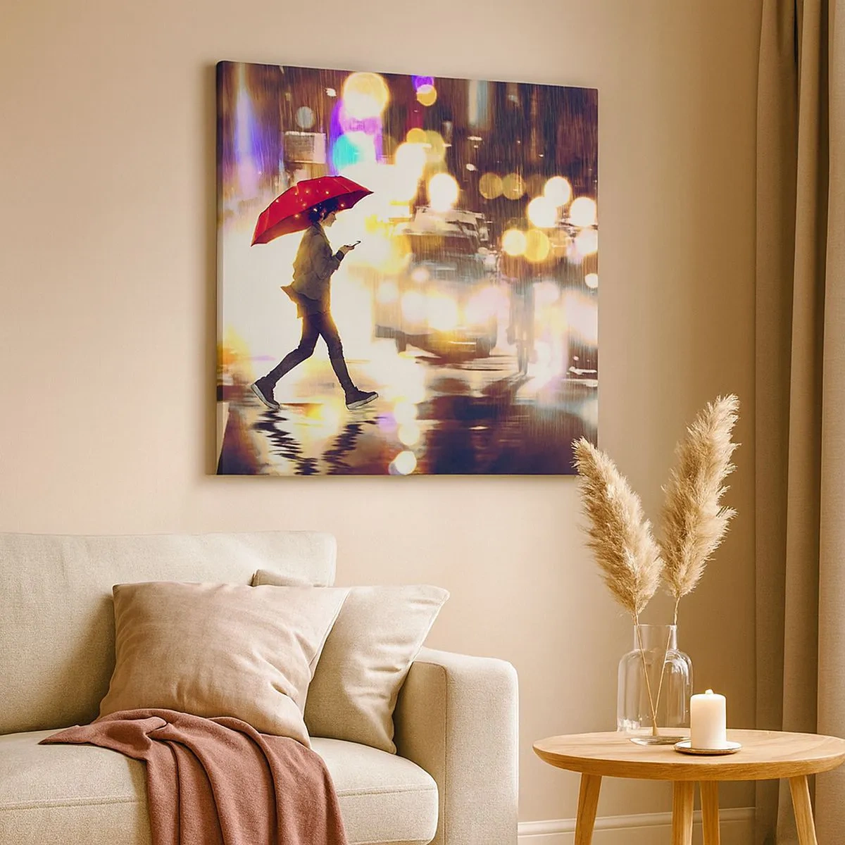 Canvastavla - Bild på duk - Solig trots allt - 30x30 cm