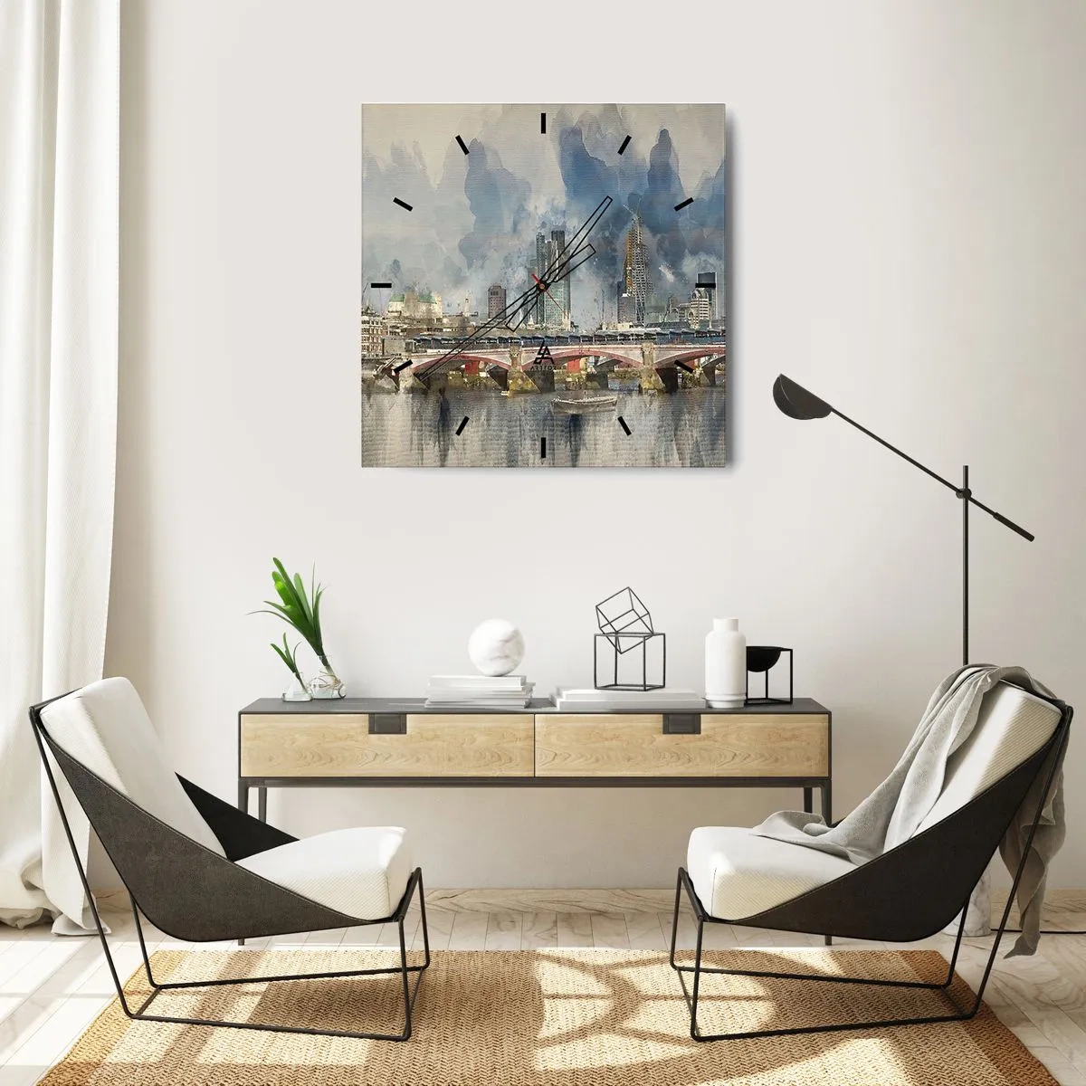 Väggklocka - Klocka på glas - London i hela sin prakt - 40x40 cm