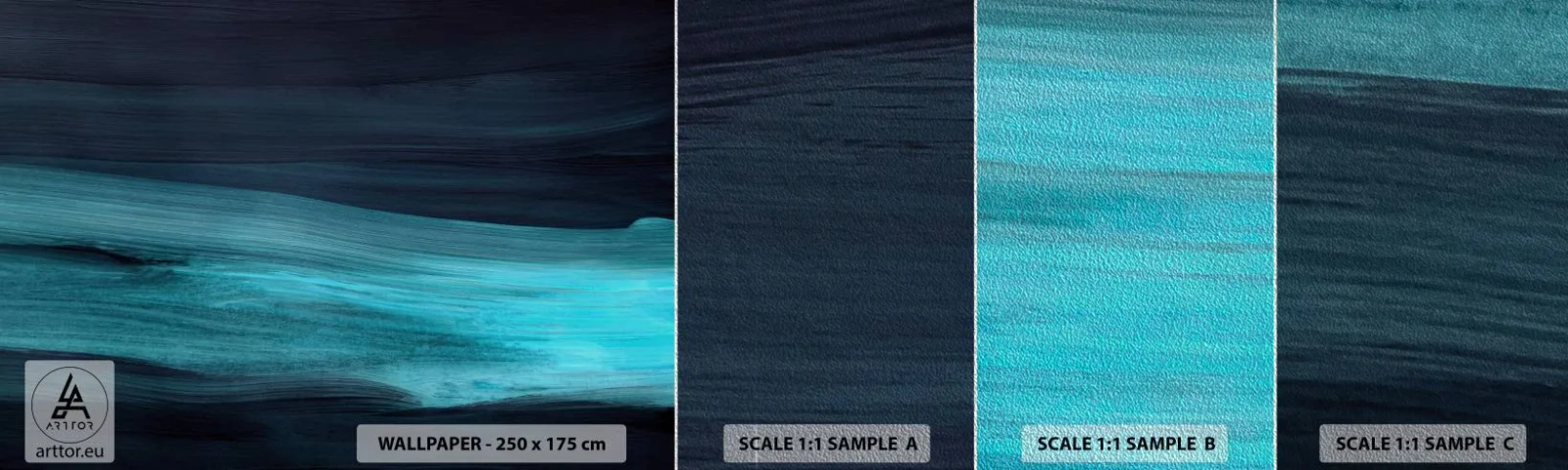 Provbit av fototapet Premium Sand - Flyt med strömmen - Mörk, Bit, Abstraktion - 100x30 cm