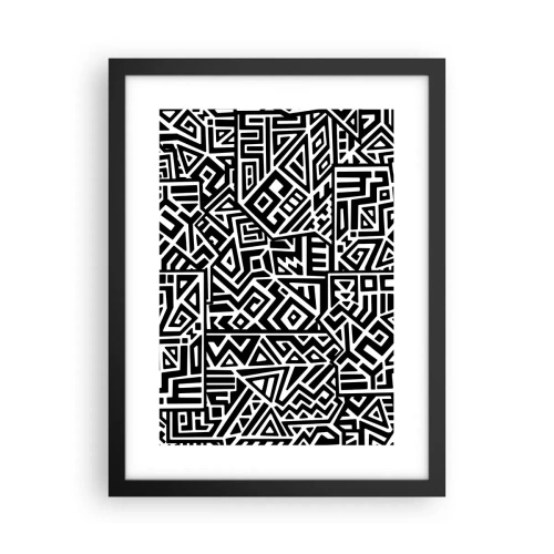 Affisch i svart ram - Prekolumbisk komposition - 30x40 cm