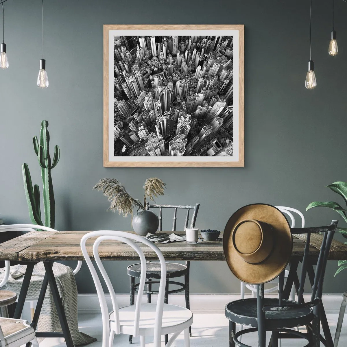 Affisch i ram av ljusek - Hela tiden högre och högre - 60x60 cm