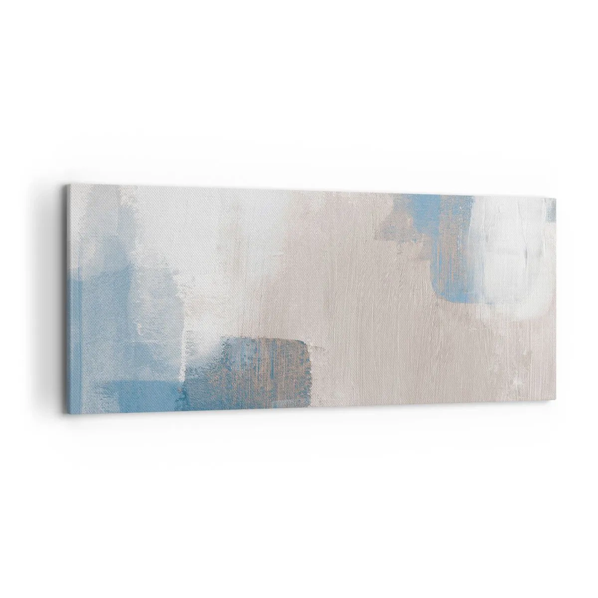 Canvastavla - Bild på duk - Rosa abstraktion bakom en blå slöja - 120x50 cm