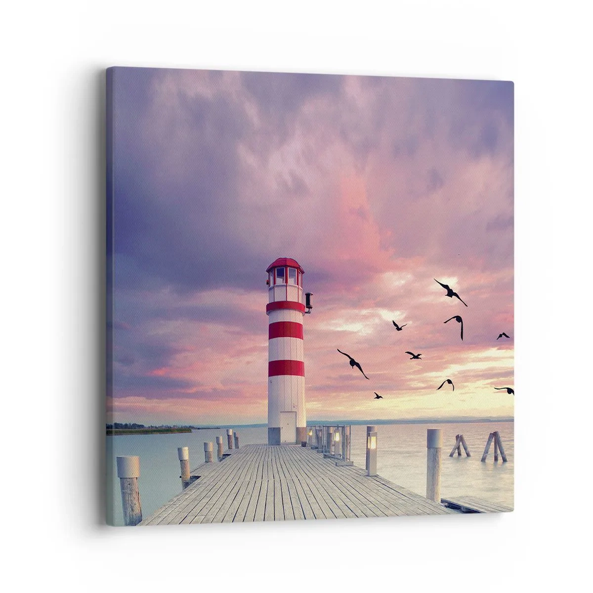 Canvastavla - Bild på duk - Dags att bege sig till hamnen - 40x40 cm