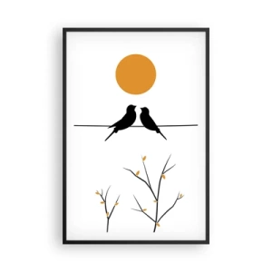Affisch i svart ram - Näktergalens kväll - 61x91 cm