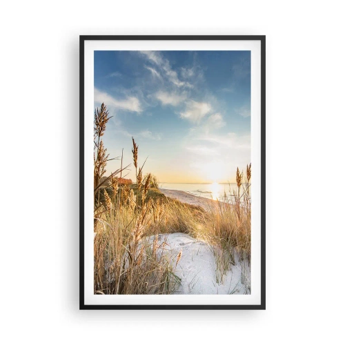 Affisch i svart ram - Nordlig strand - 61x91 cm