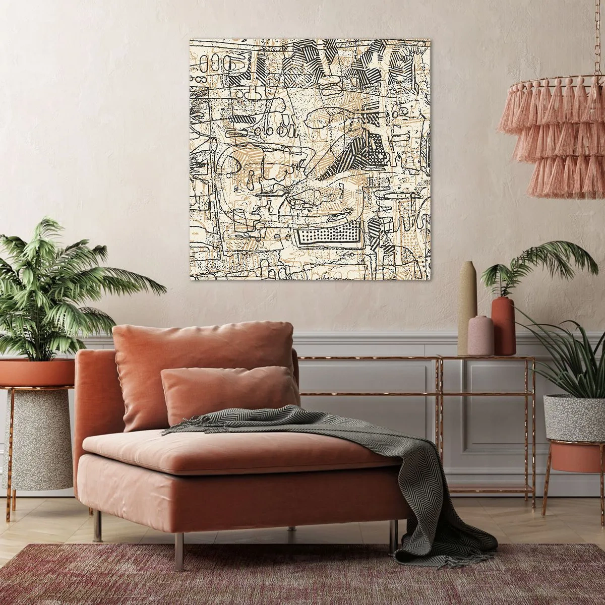 Canvastavla - Bild på duk - Väntar på avkodning - 40x40 cm