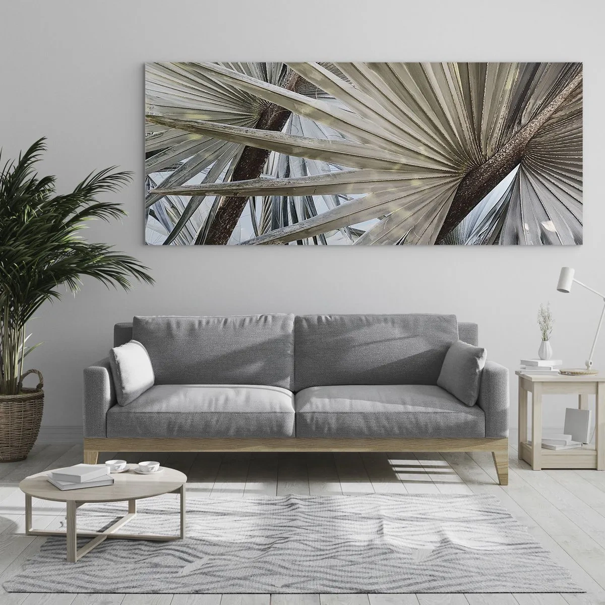 Glastavla - Bild på glas - Solfjädrarna i tropikerna - 120x50 cm