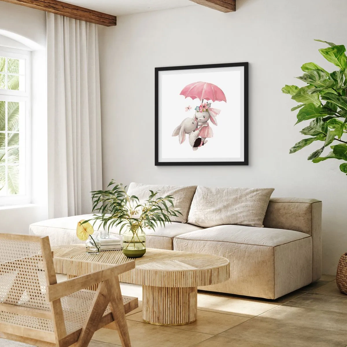 Affisch i svart ram - Det är just kärlek - 60x60 cm