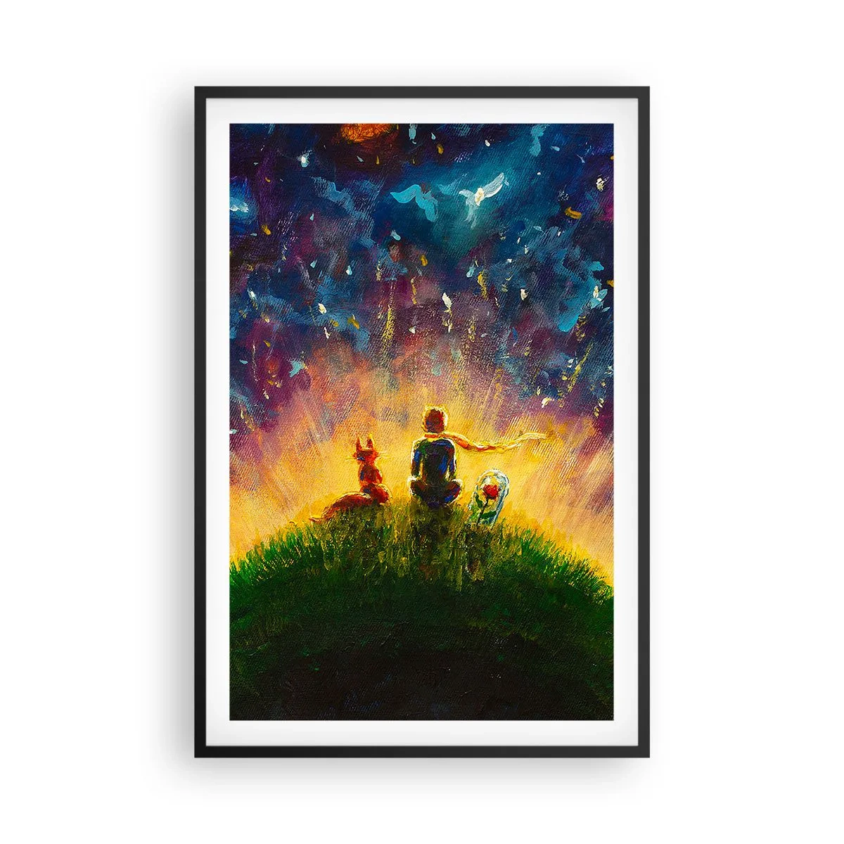 Affisch i svart ram - Kärlek och vänskap - hela världen - 61x91 cm