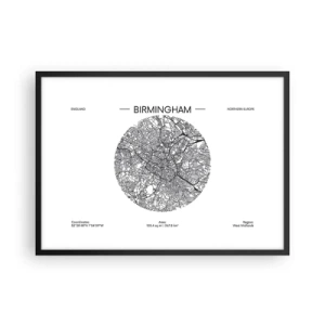 Affisch i svart ram - Birminghams anatomi - 70x50 cm