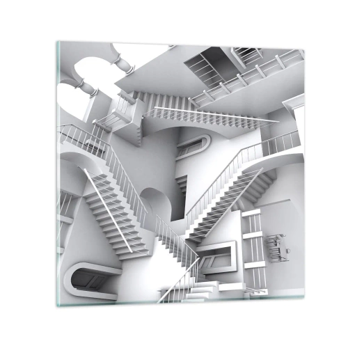 Glastavla - Bild på glas - Rummets paradoxer - 70x70 cm