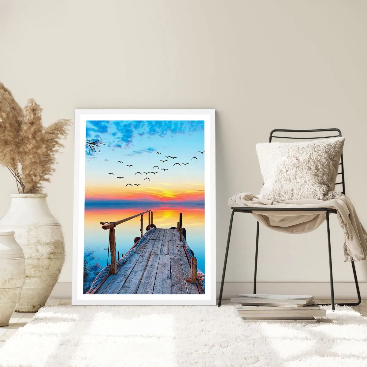 Affisch i vit ram - Dags att vända hem... - 40x50 cm