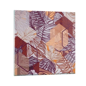 Glastavla - Bild på glas - Ett möjligt förhållande mellan geometrin och naturen - 40x40 cm