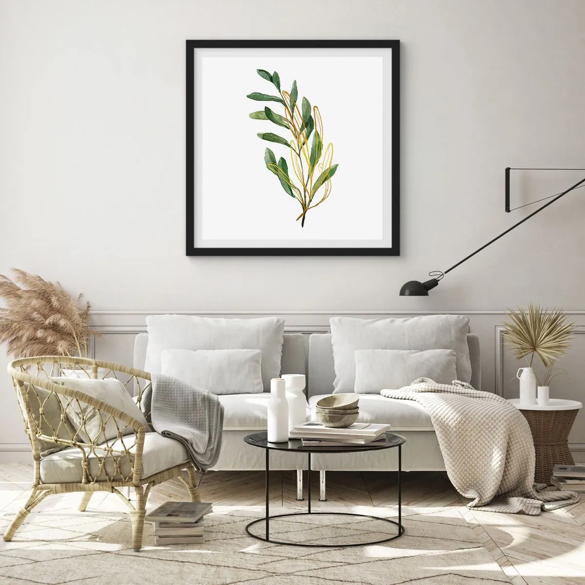 Affisch i svart ram - Allt som är gott - 50x50 cm