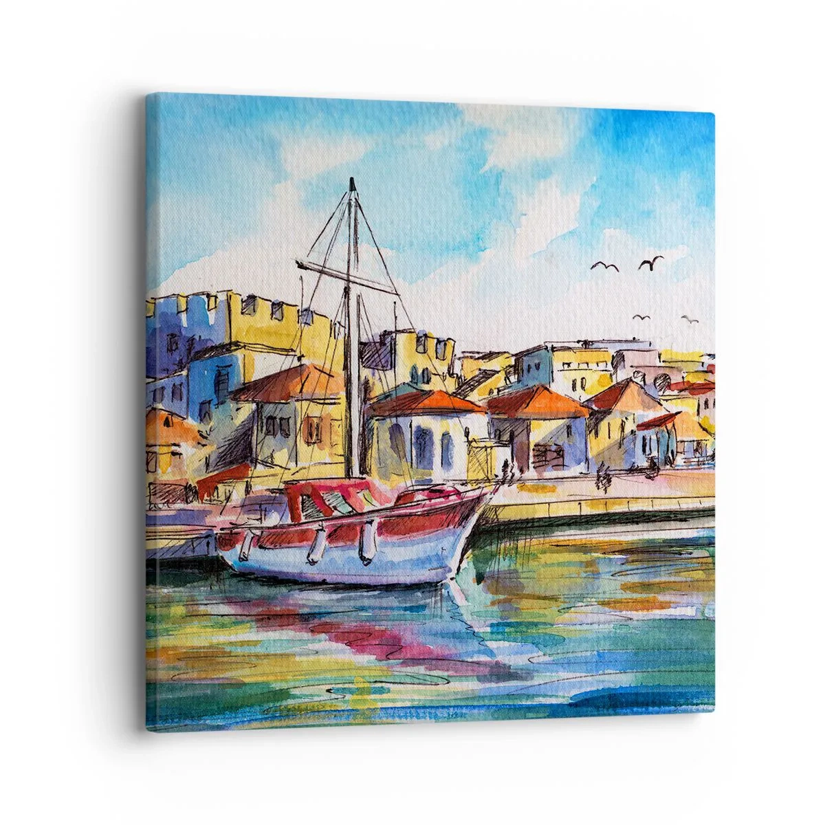 Canvastavla - Bild på duk - Regnbågseftermiddag - 30x30 cm