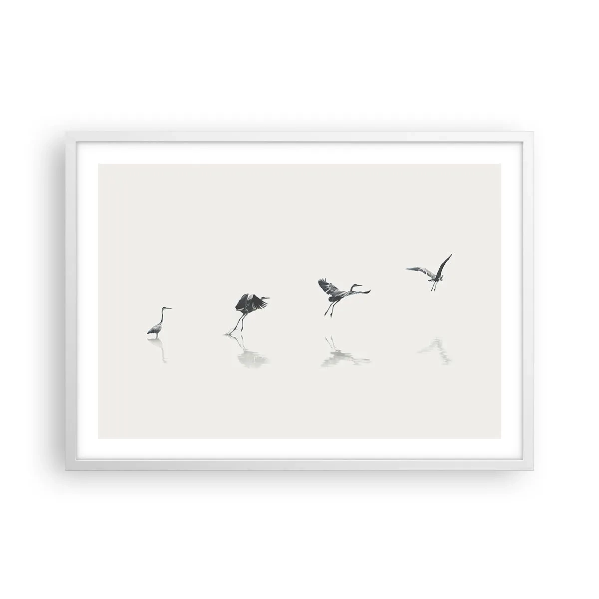 Affisch i vit ram - Fyra enkla steg - 70x50 cm