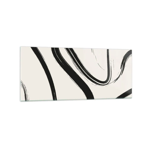 Glastavla - Bild på glas - Svart och vit elegans - 120x50 cm